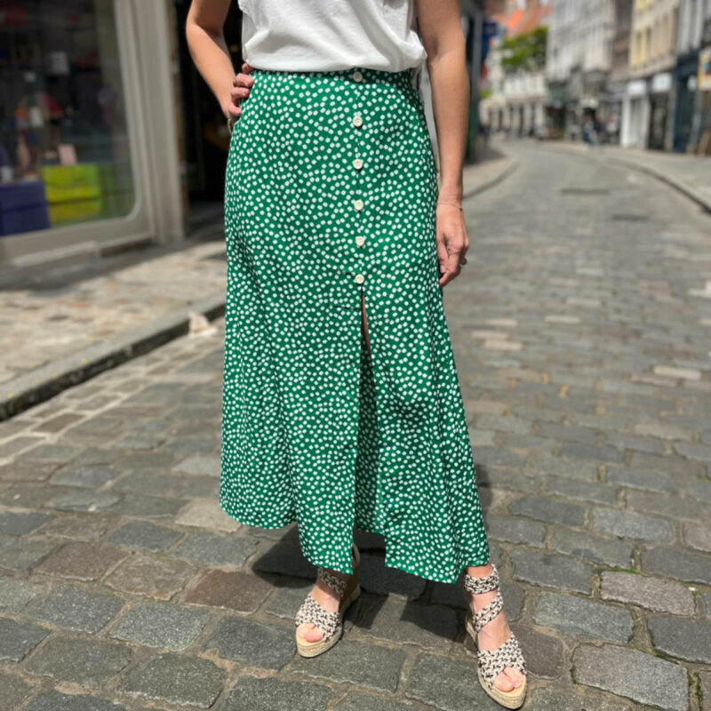 Jupe longue fleurie verte pour femmes tendances