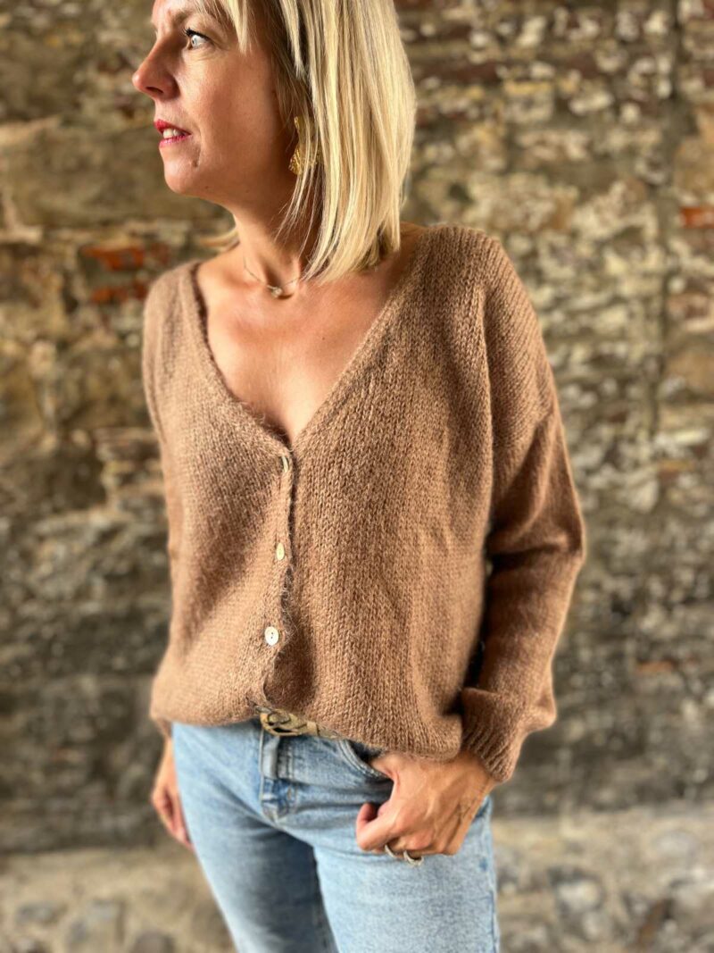 gilet mohair camel