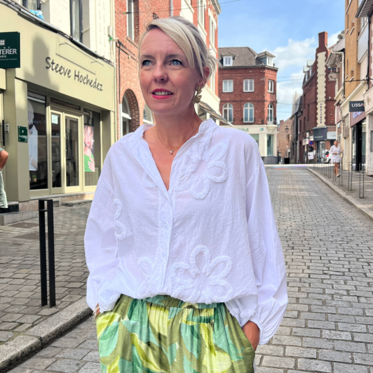 BLOUSE FLEURS BLANCHE