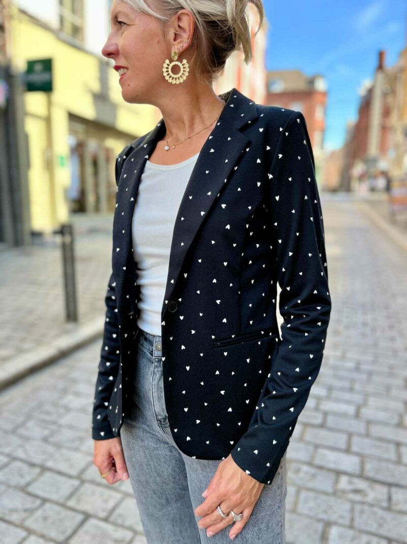 veste blazer petits coeurs