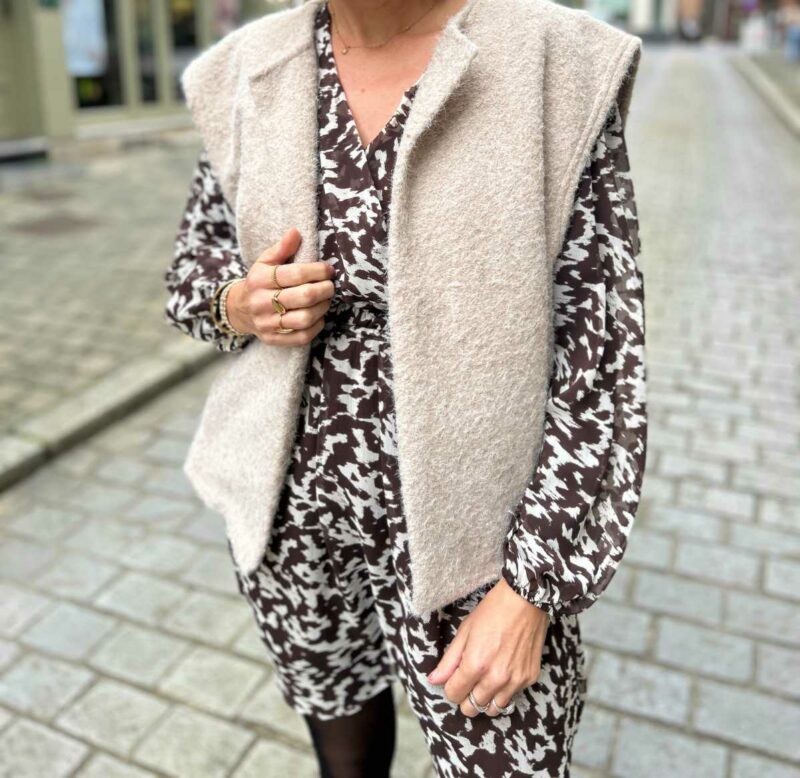 gilet sans manches beige