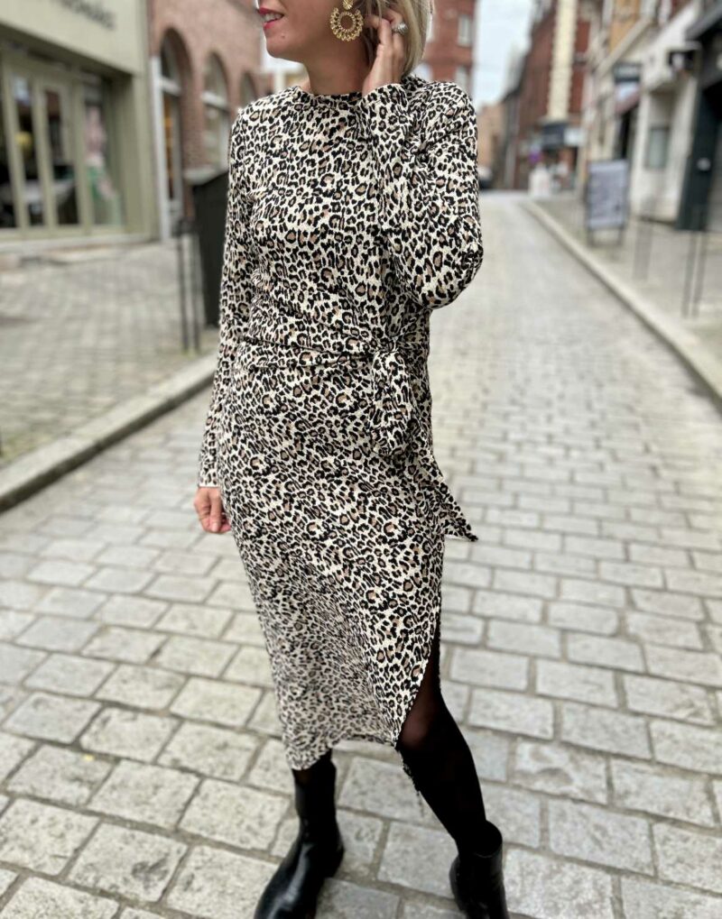 robe longue noeud leopard