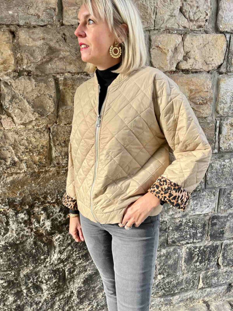 veste matelassee detail leopard