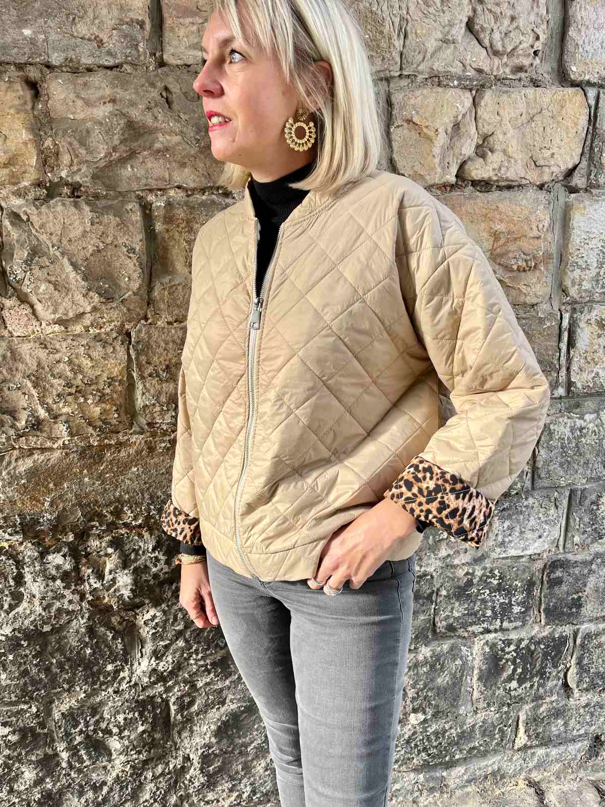 VESTE MATELASSEE DETAILS LEOPARD