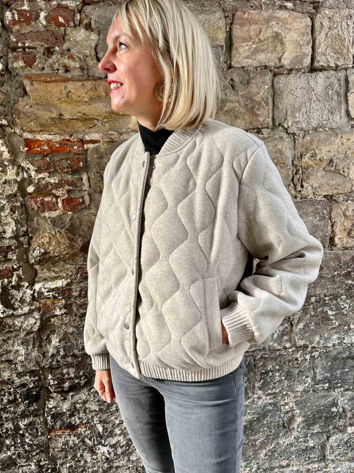 VESTE BOMBER MATELASSEE BEIGE