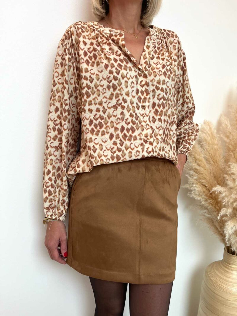 blouse imprimée camel