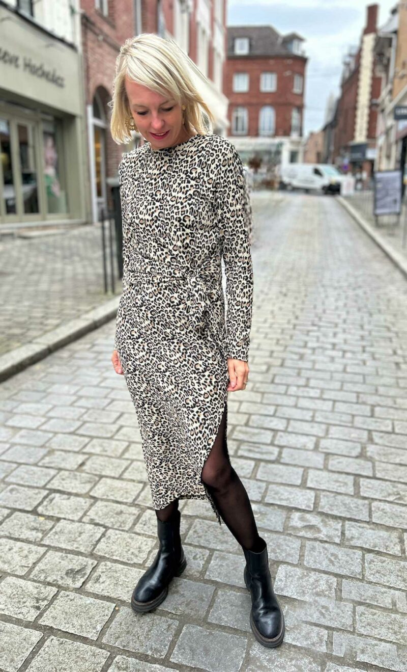 robe longue noeud leopard