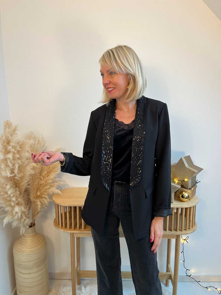 BLAZER NOIR SEQUINS