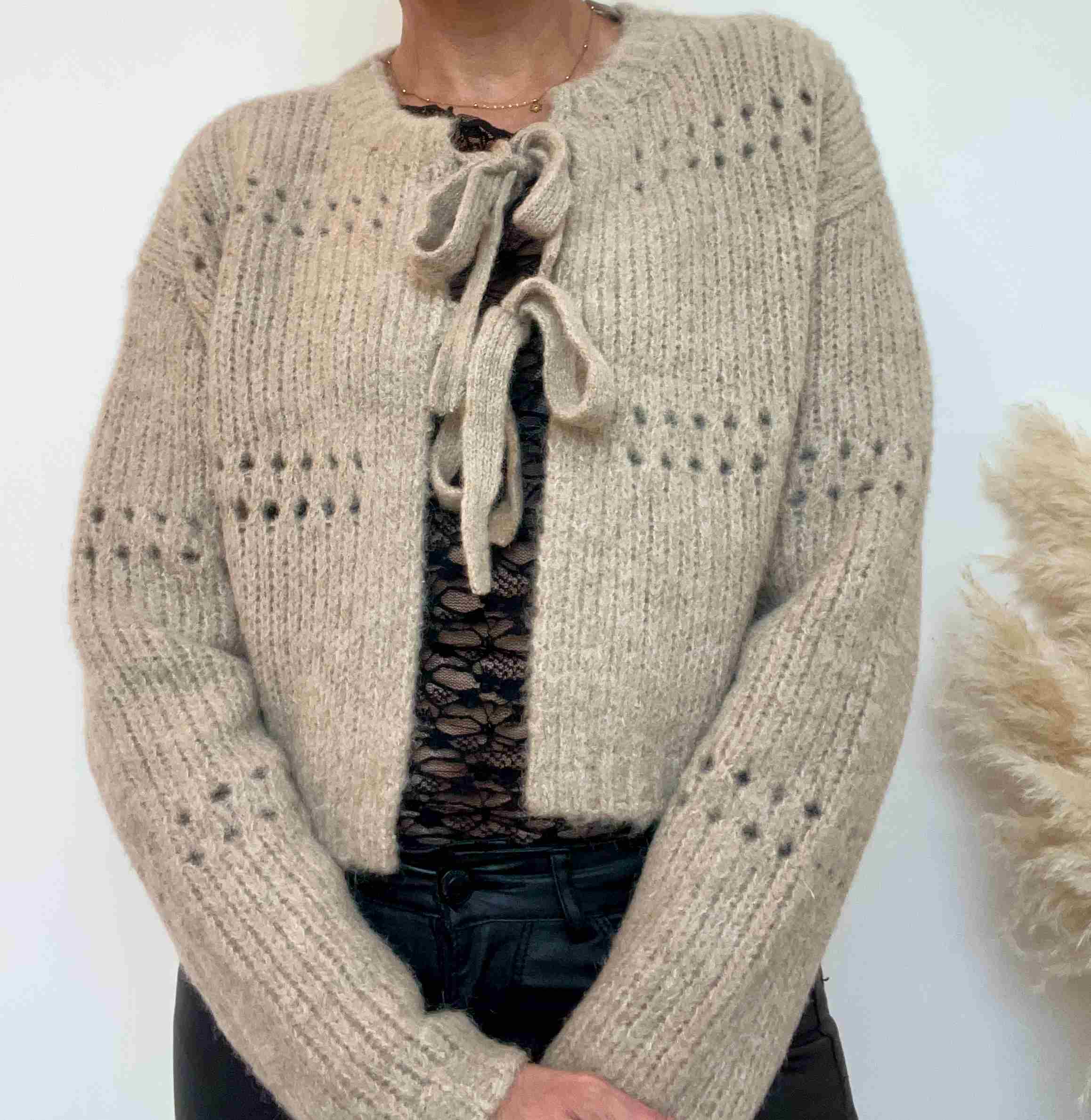 GILET NOEUD REVERSIBLE BEIGE