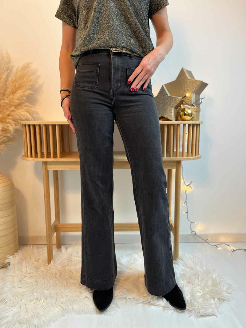 jean flare gris