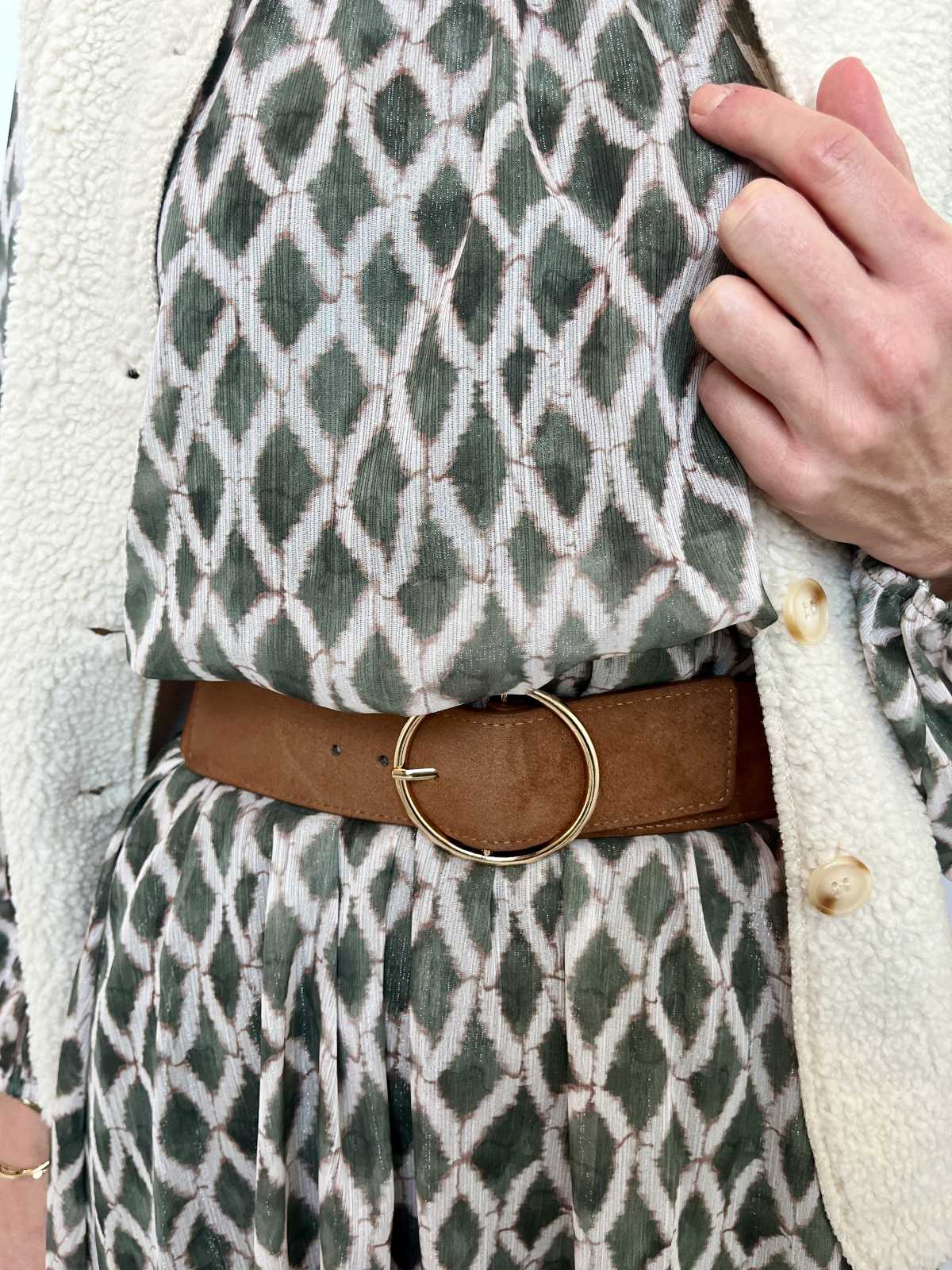 CEINTURE CAMEL ANNEAU DORE