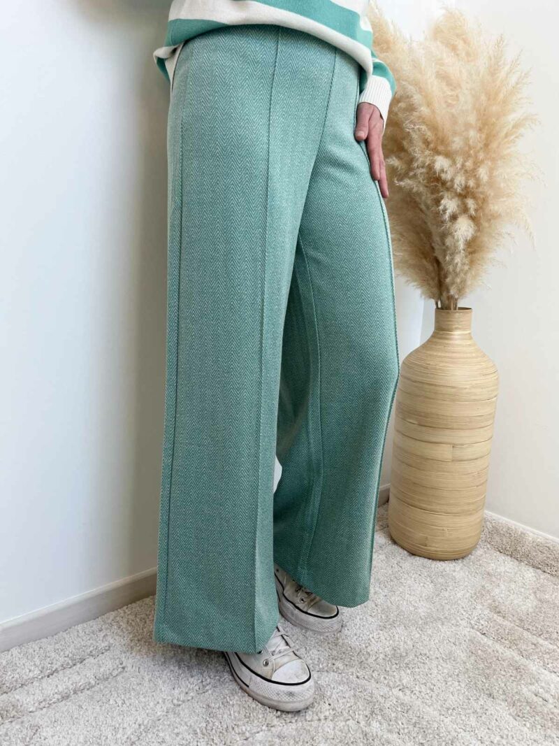 pantalon jacquart vert