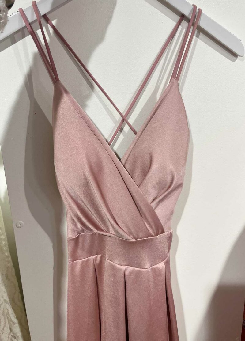robe fines bretelle rose